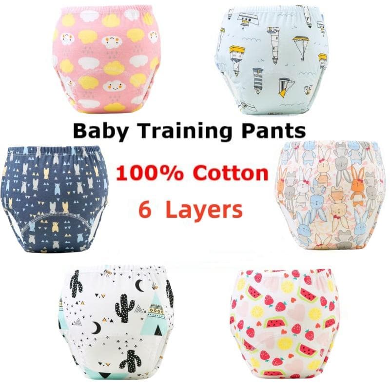 Culottes d'apprentissage pour bébé 8 couches 100% coton couches lavables cm