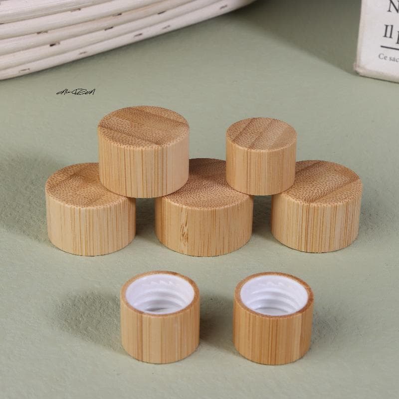 Capsules de bouteille en bambou écologiques avec réducteur Lot de 1/5 pièces Bouchon à vis Couvercle en bambou véritable pour réutilisation