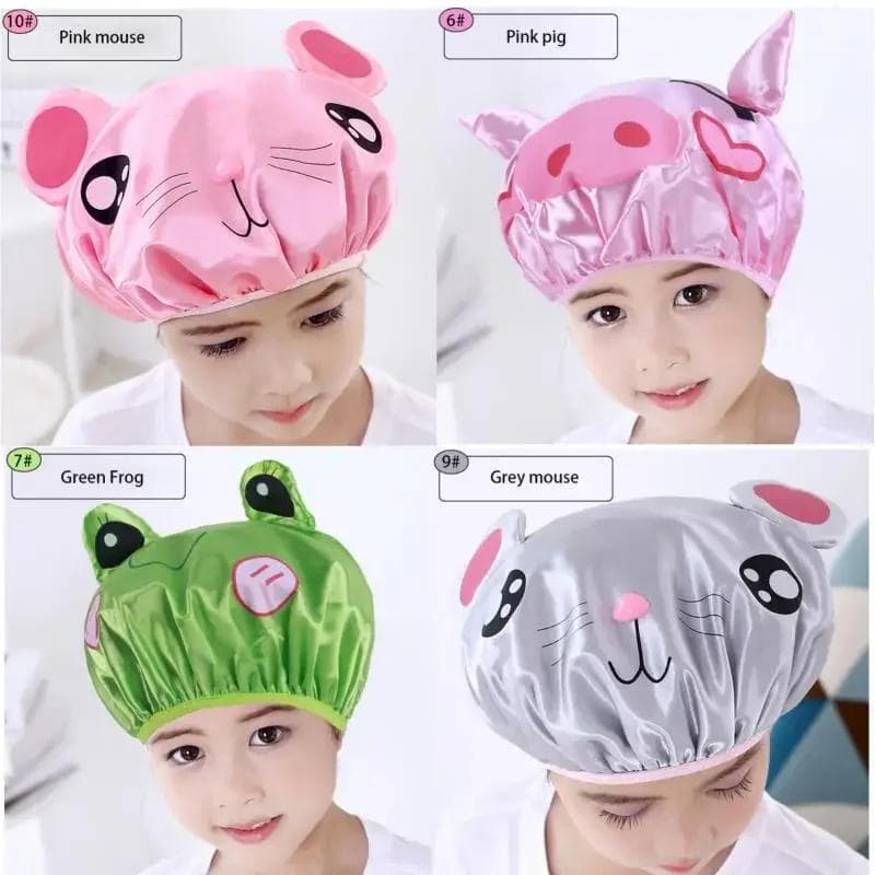 Bonnet de bain et de douche pour bébé, ajustable, mignon, pour enfants, filles et garçons, protection des oreilles, bonnet de shampoing, bonnet de