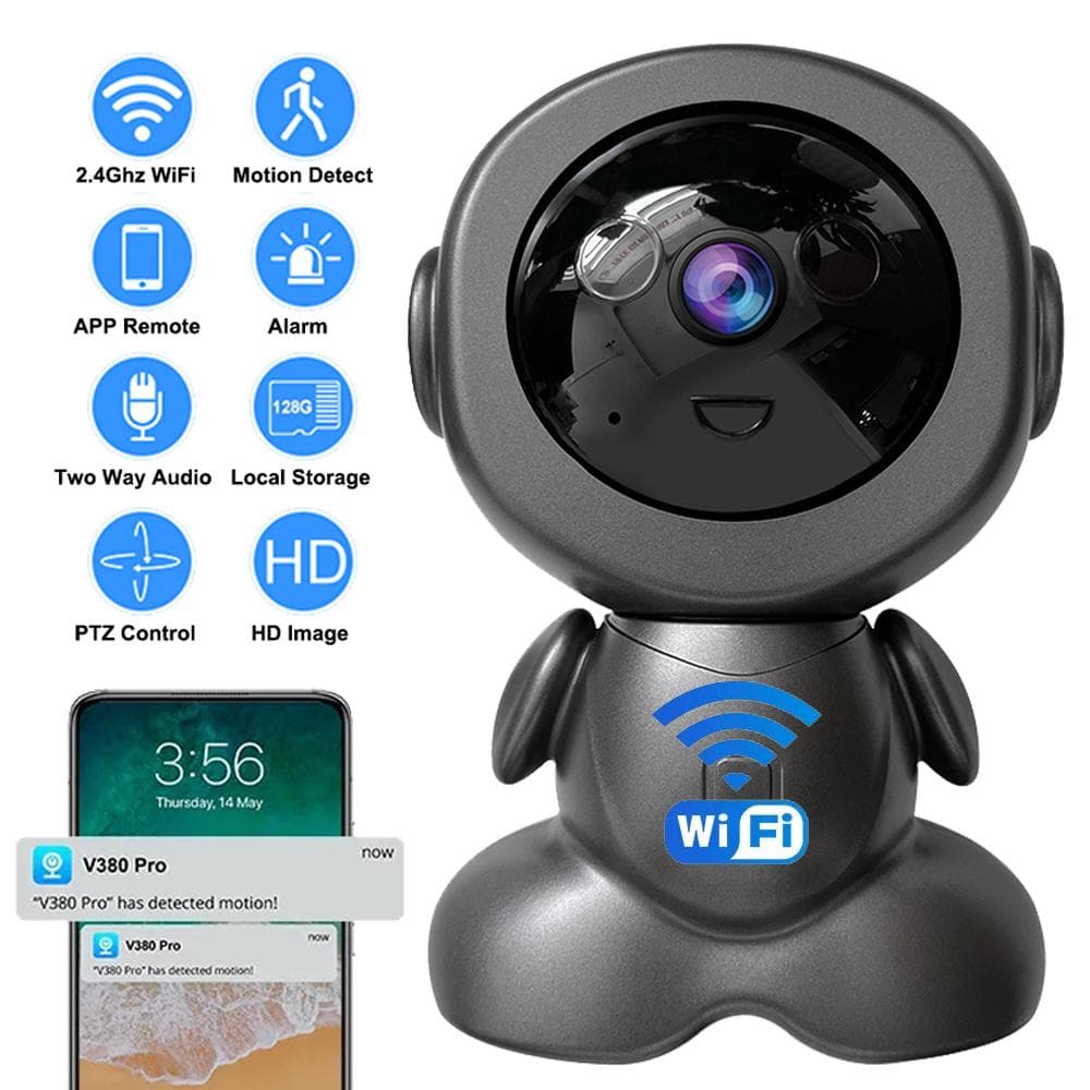 Mini caméra IP WiFi sans fil d'intérieur Robot Baby Monitor Audio bidirectionnel Détection de mouvement Vidéo Camara V380 CCTV Protection de