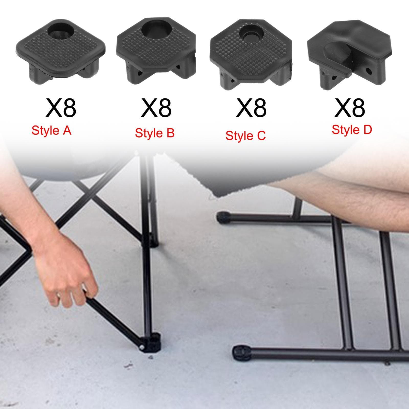 8 Pièces Accessoires de Réparation de Chaise Pliante Connecteurs d'Attache pour Chaise de Camping en Plastique Pièces Portables pour Chaise de