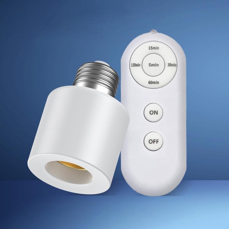 Base de Lampe LED E27 avec Télécommande Sans Fil Minuterie Intelligente AC85-265V Douille Porte-Ampoule Adaptateur Convertisseur Réglable
