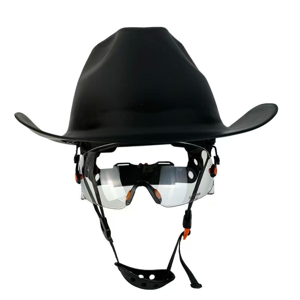 Casque de sécurité Cowboy Certifié avec Lunettes de Haute Qualité Visière Intégrale Ventilateurs Casque de Sécurité Cowboy Fashion Casquette