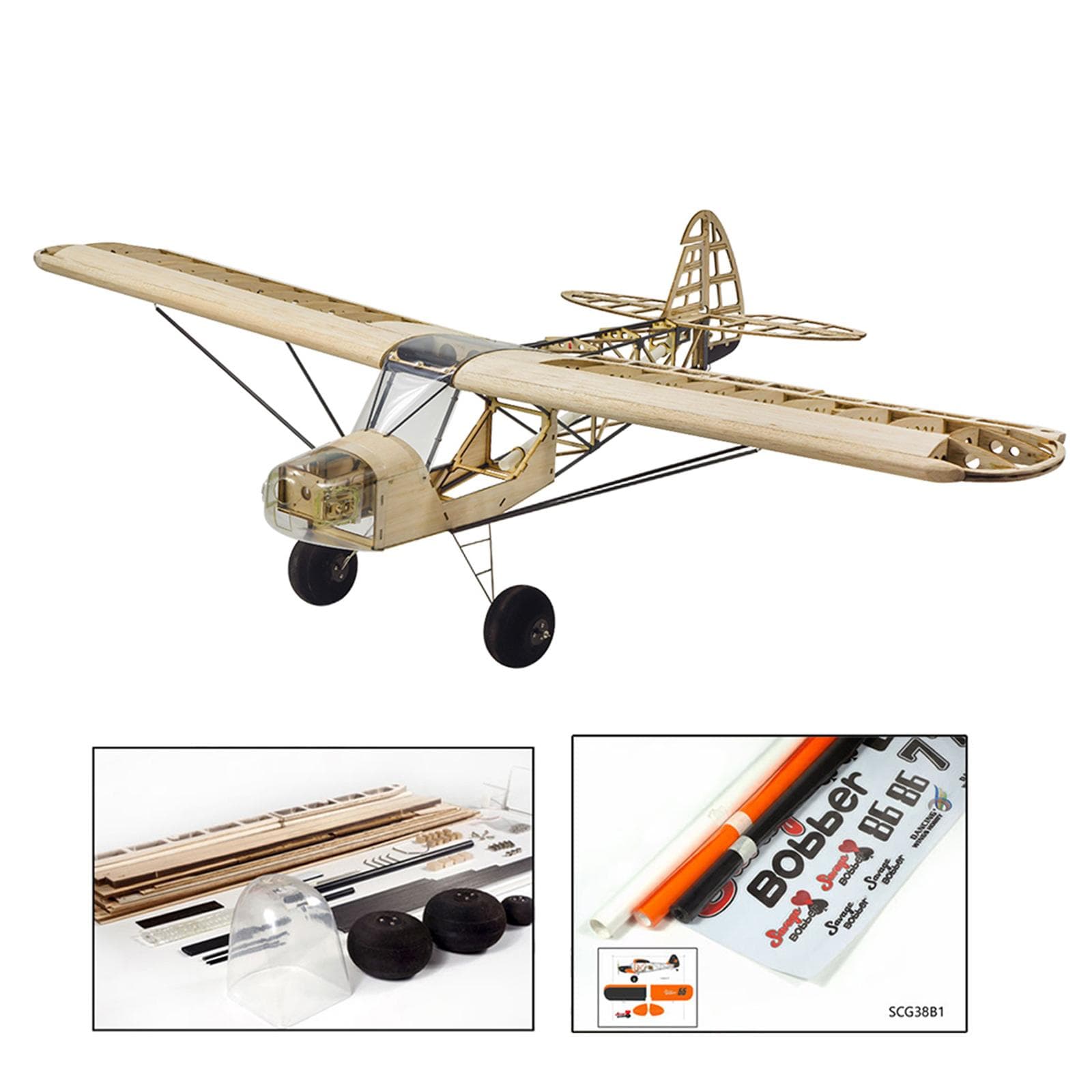 Dancing Wings Hobby S38 Savage Bobber 1000mm Envergure Balsa Bois Télécommande Avion KIT/ noir