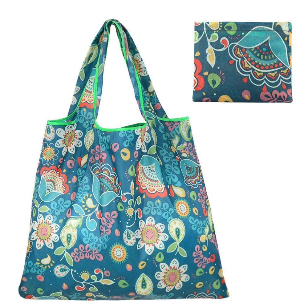 Sac de Courses Pliable pour Femme, Sac Cabas Réutilisable Léger en Nylon Imperméable, Sac à Main Portable à Épaule pour les Courses Alimentaires