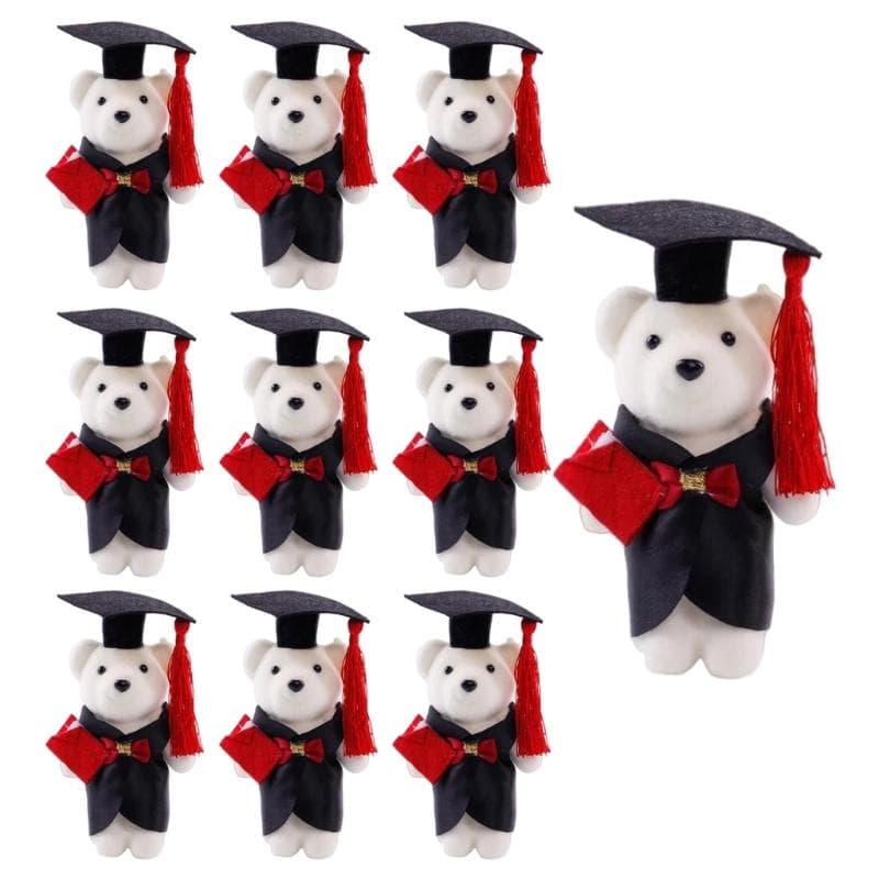 10 pièces Ours de Diplôme Peluches Ours de Licence avec Chapeau et Robe pour Diplômés et Enseignants Cadeaux de Célébration de Diplôme cm