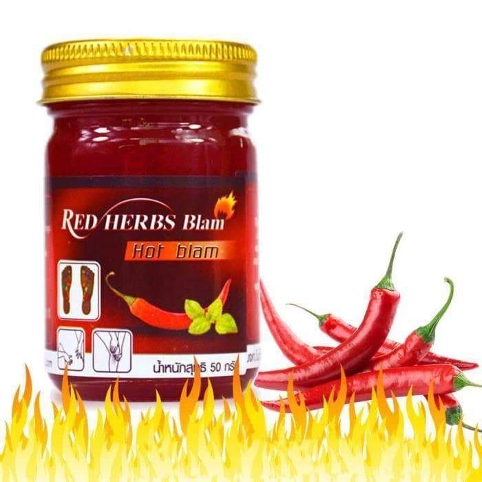 Baume de Massage Thaïlandais au Piment Rouge et à la Menthe 50g | Muscles et Articulations | Favorise la Circulation Sanguine