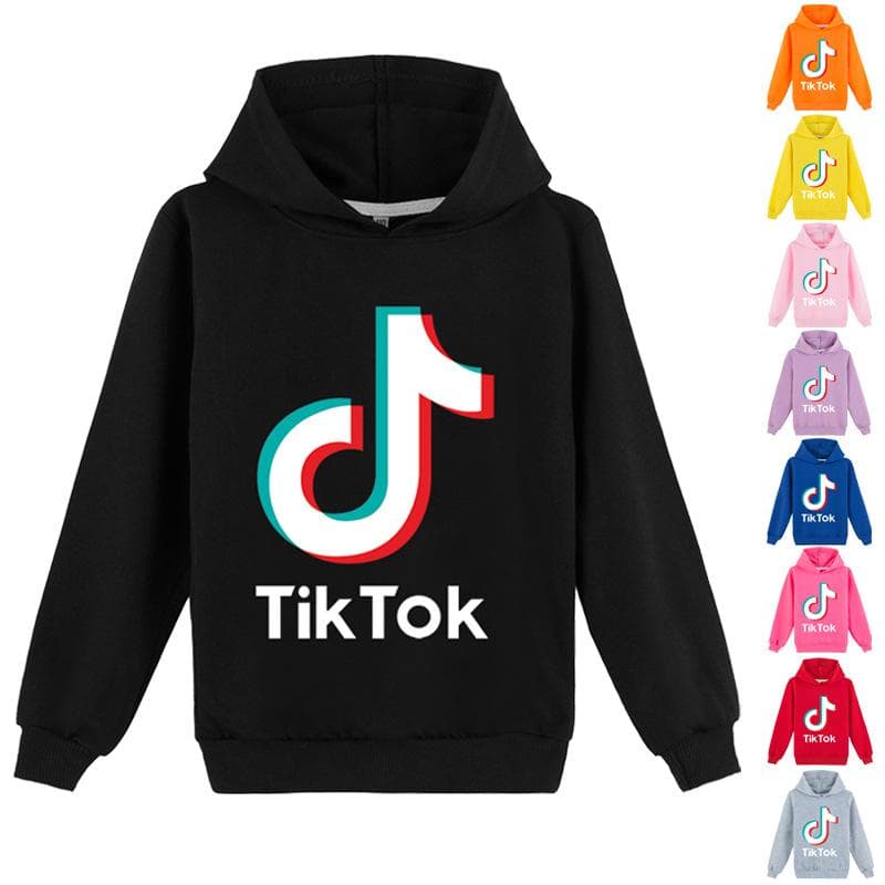 Children's Clothing 4 To 14 Years Old New Fashion Children Boys and Girls TIKTOK Printed Casual Hoodies 140cm purple