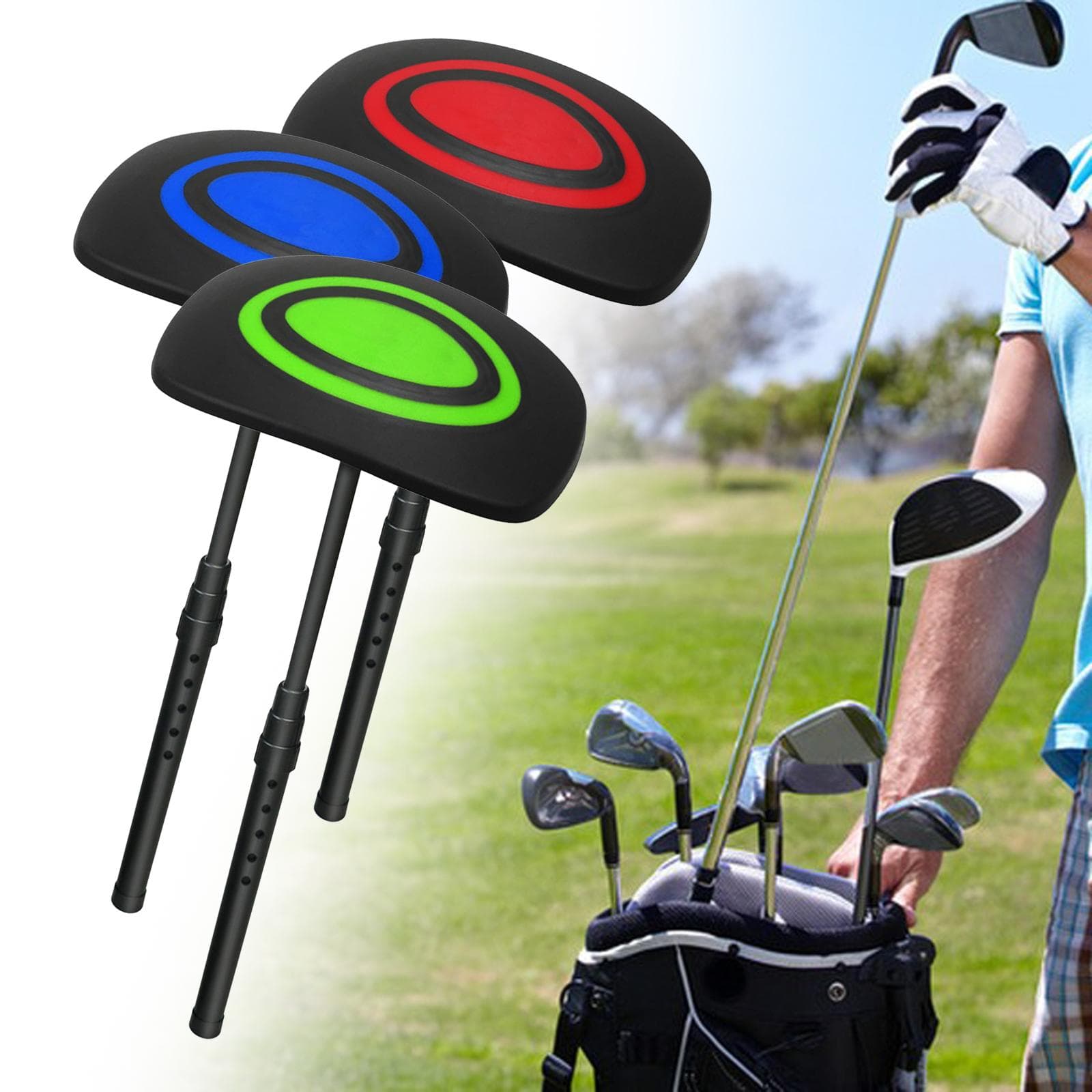 Support de sac de golf Bâtonnet Support 19,7' - 52' Haute Durabilité Bras de support de golf Transport Anti-déformation Alliage d'aluminium Métal