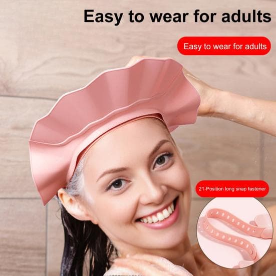 Bonnet de Douche Adulte Enfant Visière Réglable Bain Chapeau Tête Shampoing Visière Douce Imperméable Protection Cheveux pour Tête Oreille Oeil