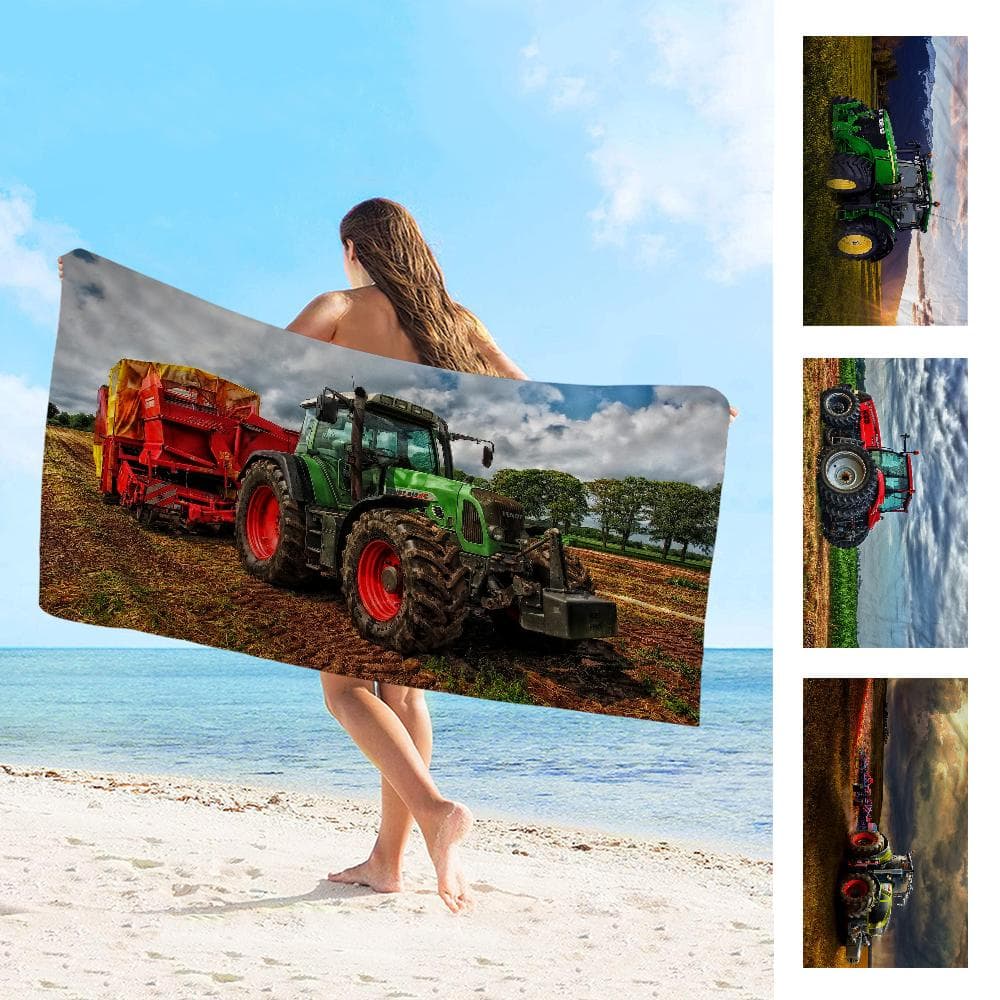 Serviette de Voiture Tracteur Microfibre Serviette de Plage Absorbante Séchage Rapide Douce Yoga Natation Station de Vacances Alpinisme Serviette