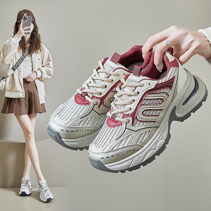 Chaussures de course à pied décontractées respirantes pour femmes, baskets à lacets, chaussures de sport, de tennis, en maille, coussin d'air,
