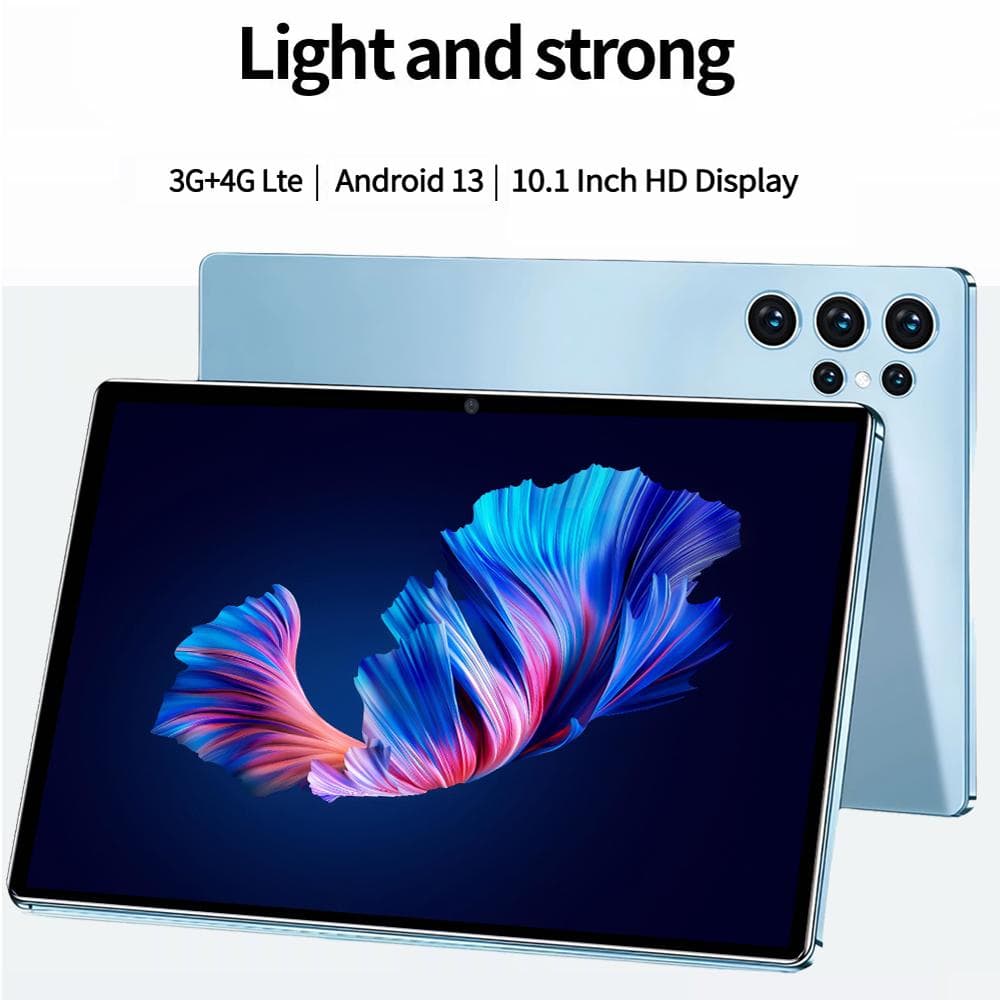 (Première Mondiale) Tablette BDF 10,1  Écran HD Android 13 6 Go de RAM 128 Go de ROM Batterie 6000 mAh Wi-Fi+Mobile Nano-SIM Réseau 3G noir