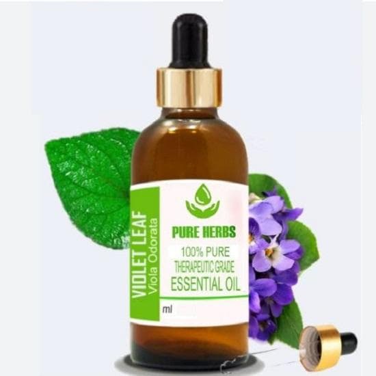 Herbes Pures Feuille de Violette (Viole odorante) Flacon en verre pour huiles essentielles pures et naturelles de qualité thérapeutique