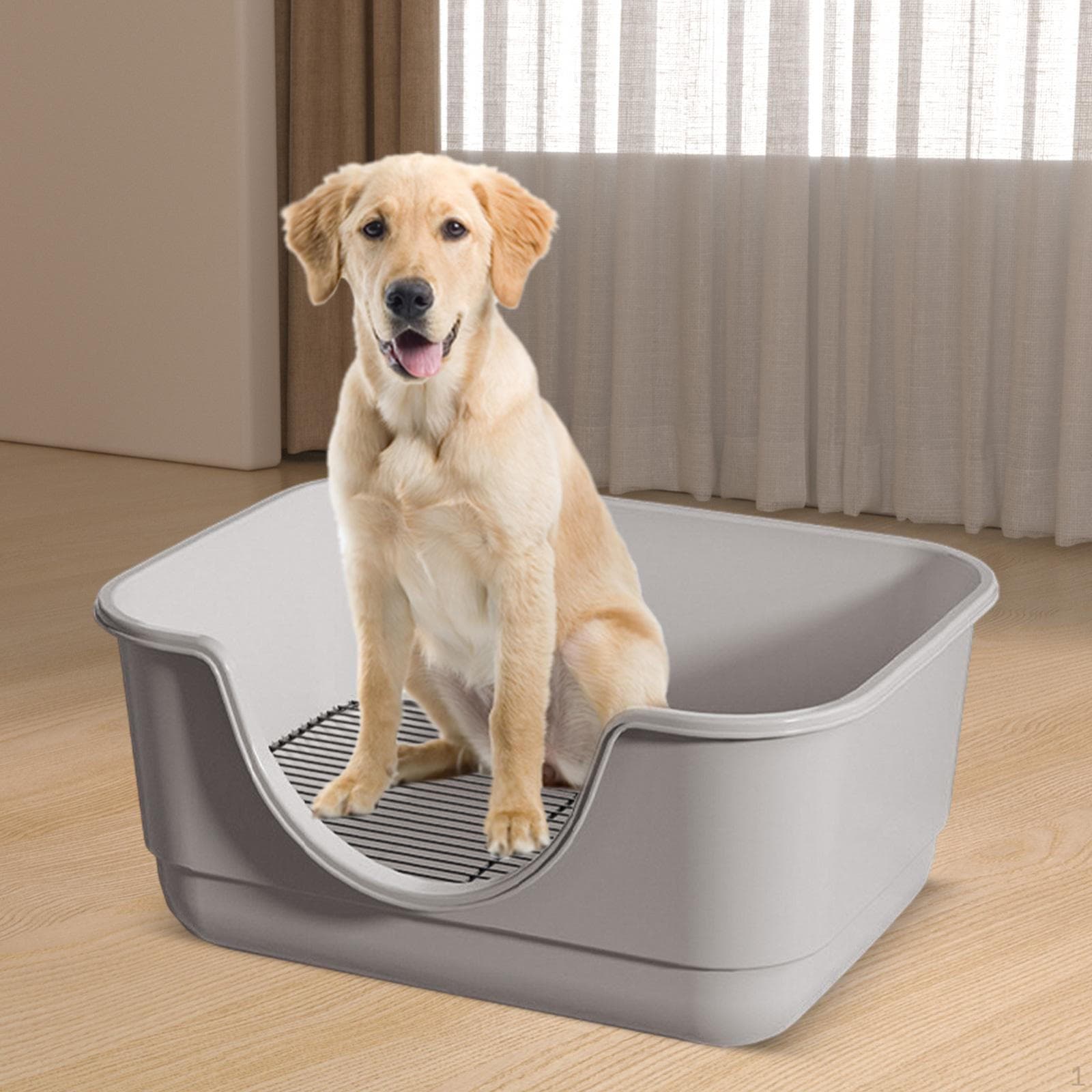 Toilettes pour Chien Bac à Litière Potty Train avec Pelle pour Autres Animaux de Compagnie Lapins Extérieur Intérieur jaune