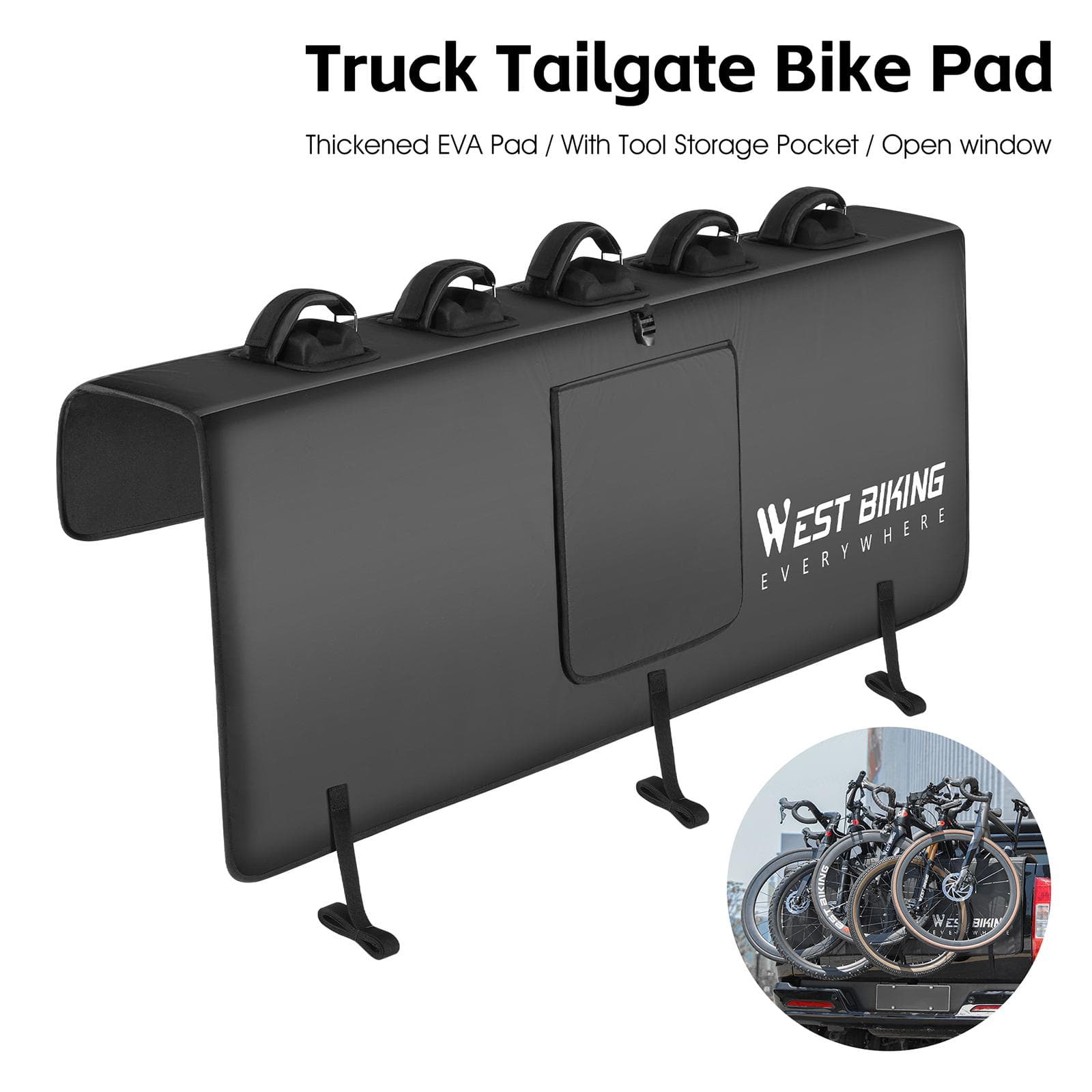 Support de fixation de vélo pour hayon de camionnette Support de vélo Accessoire de transport de vélo Pickup