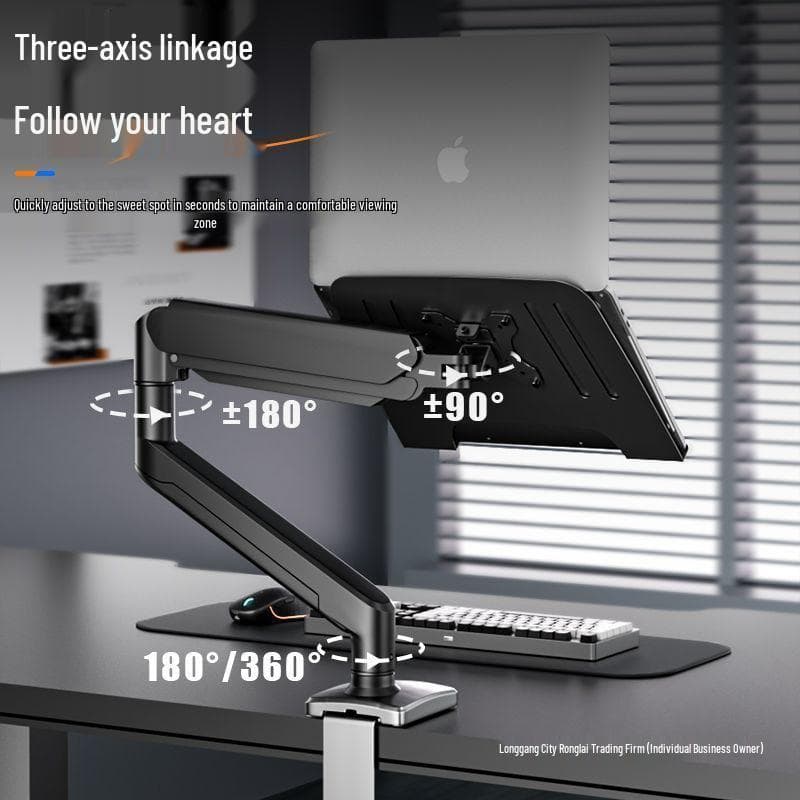 Support réglable pour ordinateur portable à double écran et moniteur avec bras mécanique