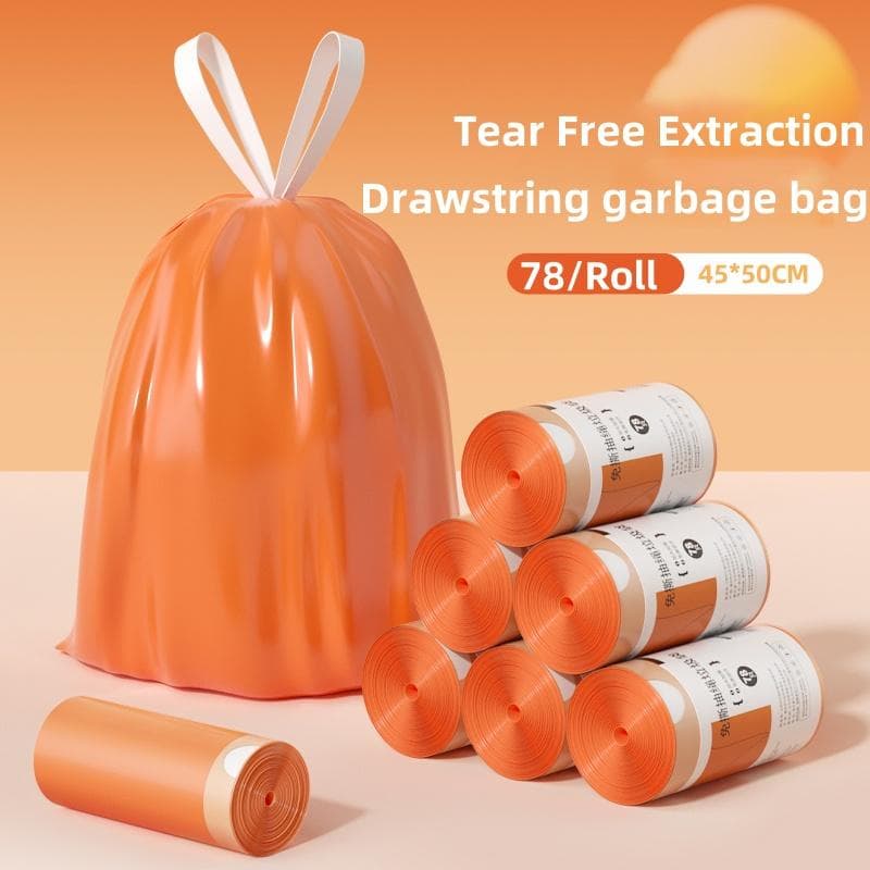Sacs Poubelle Orange à Cordon Sacs Poubelle 18x20 Pouces 78 Pièces Épais Résistants aux Déchirures Sacs Poubelle de Cuisine pour le Nettoyage de
