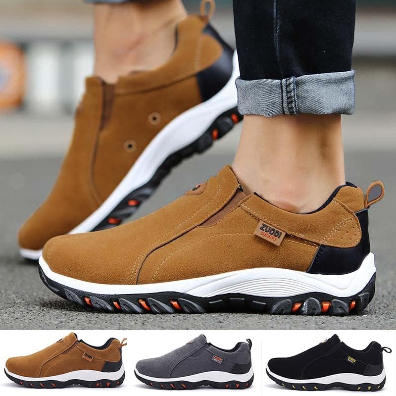 Mocassins plats pour hommes, chaussures décontractées à la mode, baskets de marche en plein air, baskets pour hommes, grande taille 39-48 cm gris
