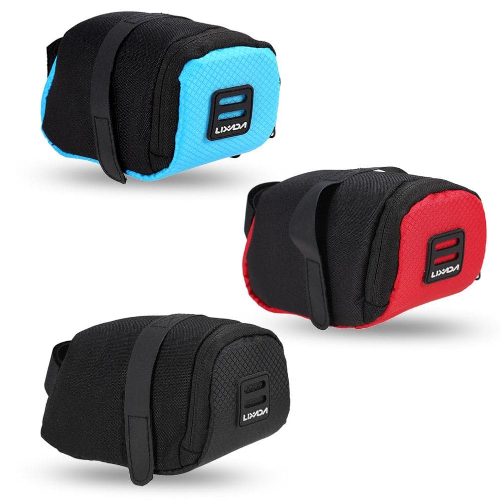 Lixada Mini Sacoche de Selle de Vélo de Montagne Route Sac Arrière de Selle Cyclisme Extérieur Sac de Tige de Selle noir
