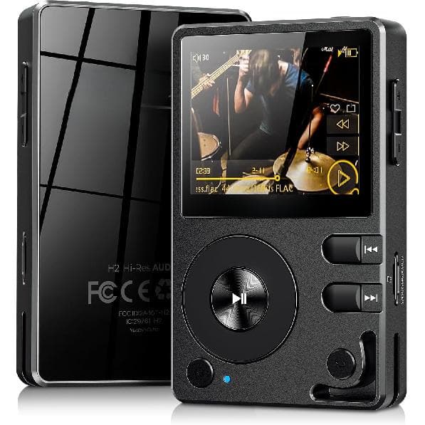 Lecteur MP3 HiFi avec Bluetooth, DAC DSD Flac sans perte, Lecteur de musique haute résolution, Lecteur audio portable avec carte mémoire de 64 Go,