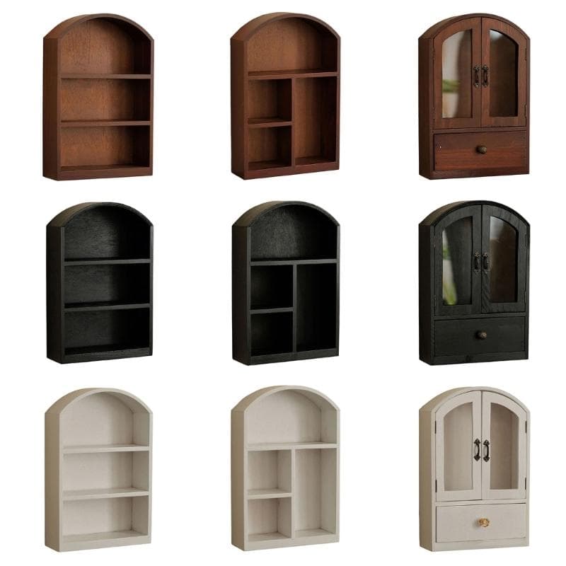 Élégant Meuble de Rangement de Bureau en Bois avec Porte en Verre Trempé Pour Cosmétiques Bijoux Fournitures de Bureau Organisation de la Maison