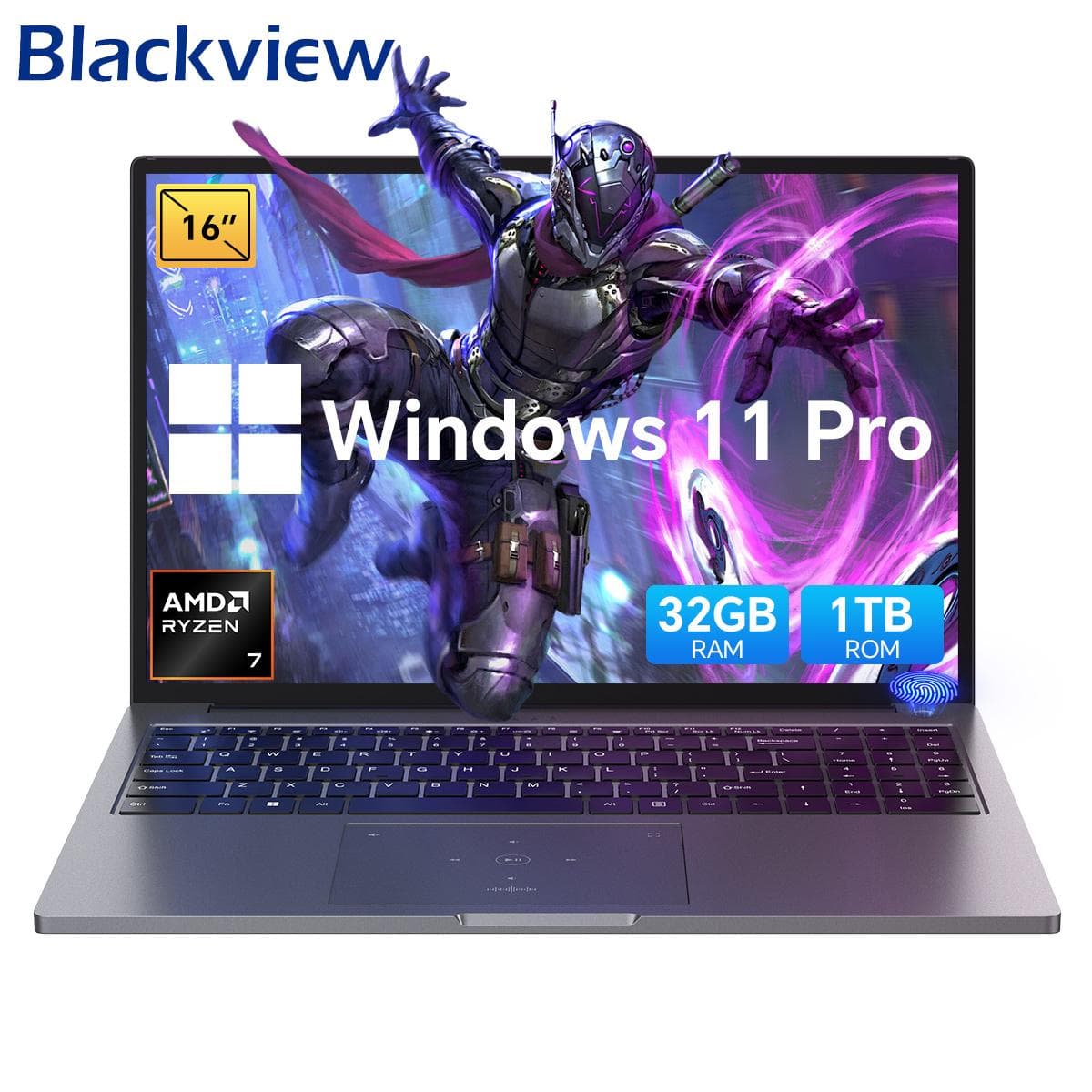Ordinateur Portable Blackview GamiBook 8 16 pouces 32 Go 1 To AMD Ryzen™ 7 7735HS 8 cœurs 16 threads Windows11 Pro Notebook gris