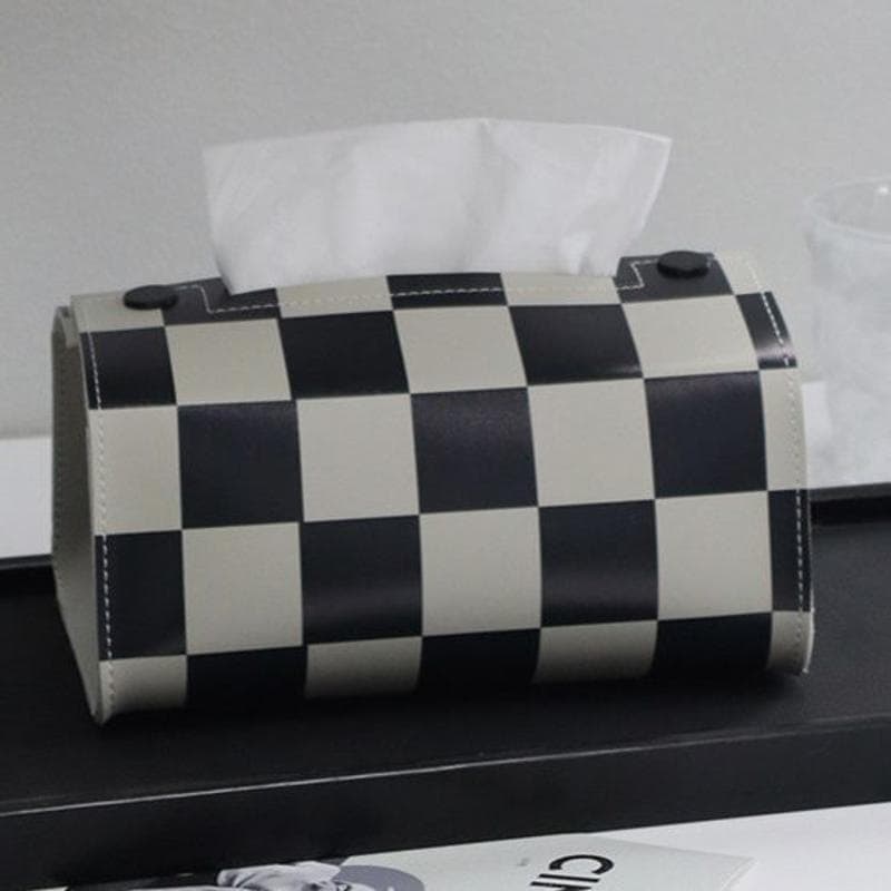 Boîte à mouchoirs vintage noir et blanc ins