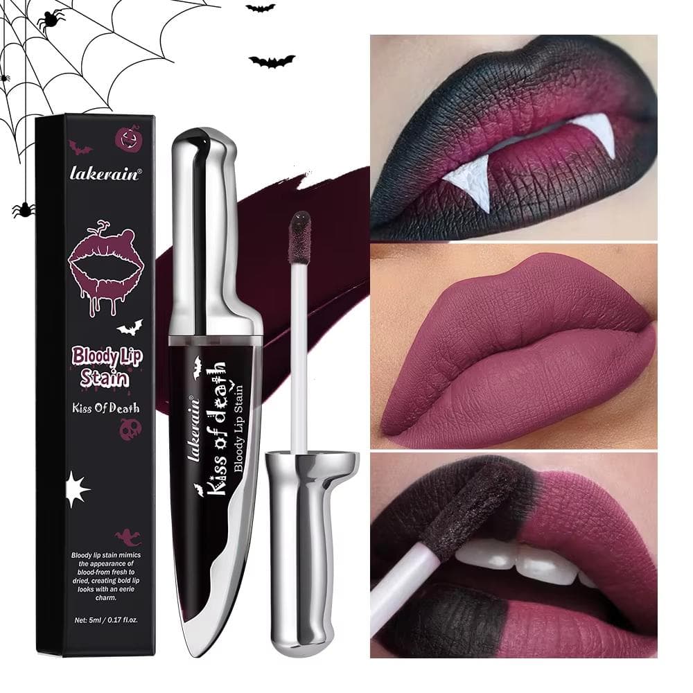 Baiser de la Mort Tache Sanglante Lèvre Teinture à Lèvres Longue Durée Imperméable Non Collant Couleur Deviendra Plus Foncée Mat Gothique