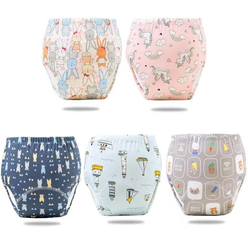 Lot de 5 couches lavables en coton réutilisables et imperméables à 6 couches pour bébé cm