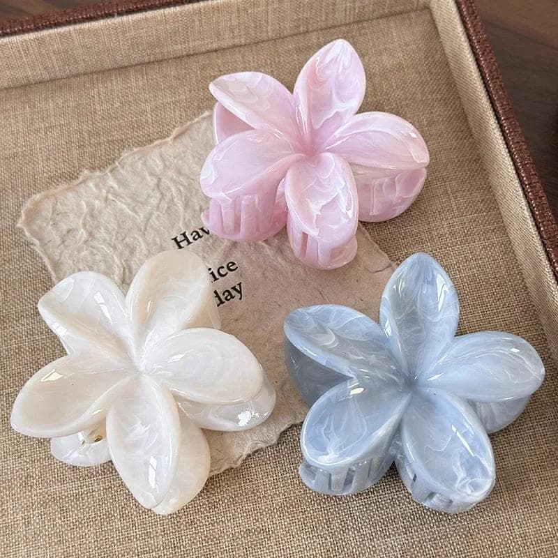 Pinces à cheveux en forme de fleur, style bohème, pour l'été, la plage, les voyages, accessoires pour cheveux, coiffures 9cm bleu
