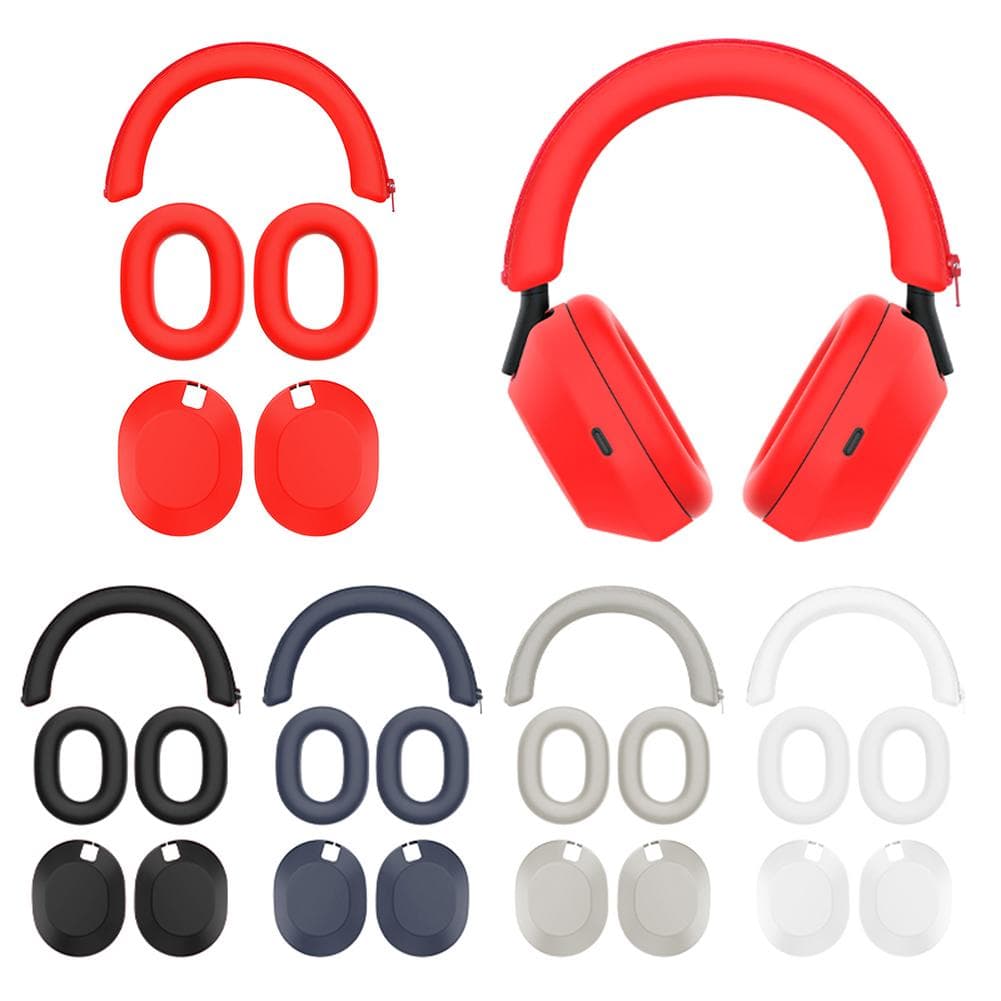 Pour Sony WH-1000XM6 Lot de 3 Coussinets d'Oreille de Remplacement pour Casque Anti-Chute Silicone Anti-Rayures Coque de Protection pour Casque noir