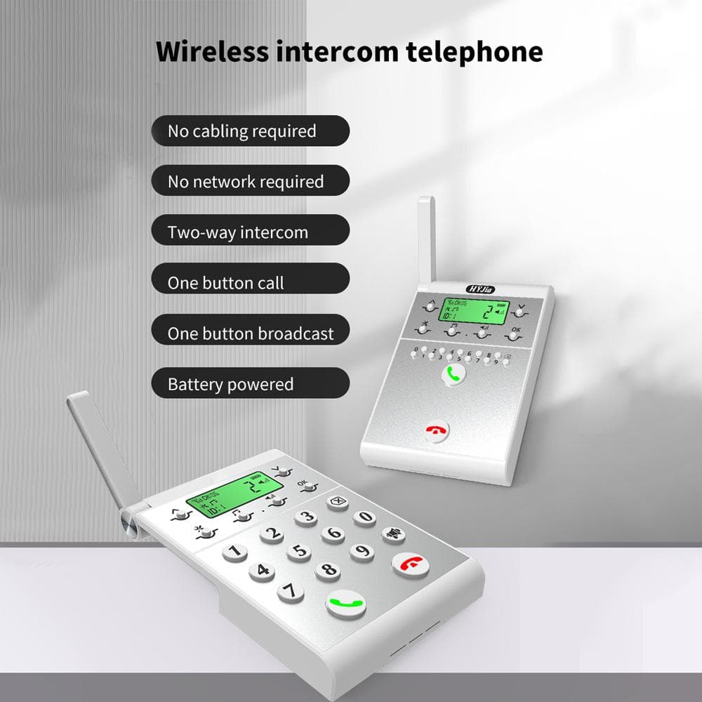 Système d'interphone sans fil Machine d'appel vocal numérique intelligente interphone de bureau sans fil noir