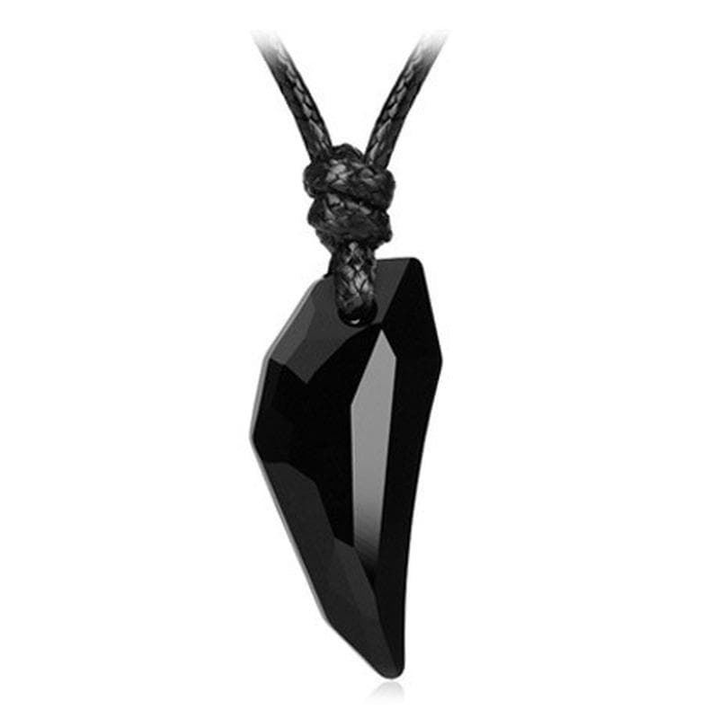 Mode Spike Dent De Loup Pendentif En Cristal En Cuir Corde Collier pour Hommes Cool Vintage Collier pour Unisexe Femmes Bijoux multicolore