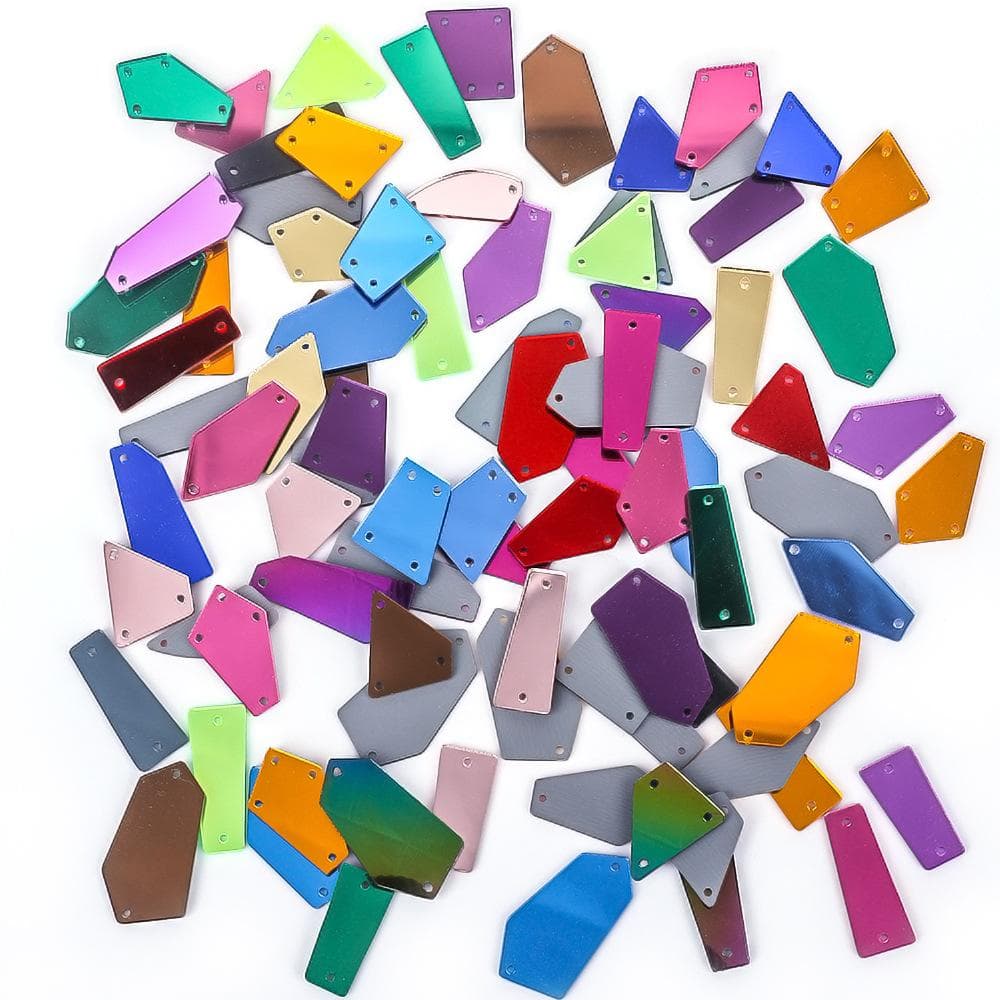 Wei Chen Miroir Acrylique Forme Mixte Couture à la Main Perçage Bricolage Accessoires Vêtements Miroir Plastique Perçage Patch Forme Spéciale