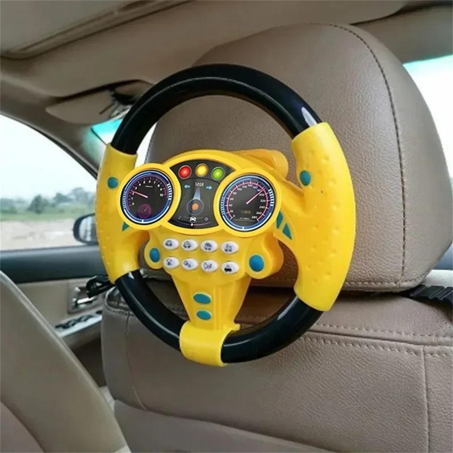 Volant Jouet pour Bébé Contrôleur de Conduite Simulé Volant de Conduite Fausse pour l'Éducation Précoce avec Lumière Musique pour Enfants
