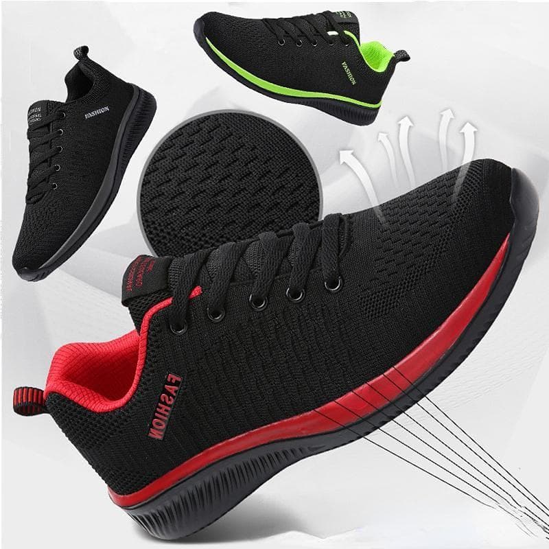 Baskets à la mode pour hommes, chaussures de course légères et respirantes tissées, chaussures de grande taille 38-48 cm or/noir