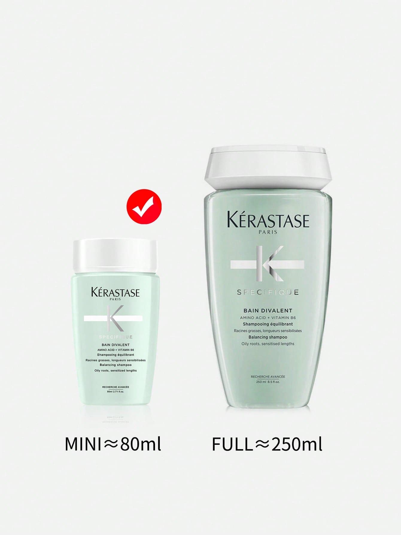 Kérastase Specifique Bain Divalent Shampooing 80ml | Volumisant pour Cheveux Plats & Cheveux Secs Fragiles