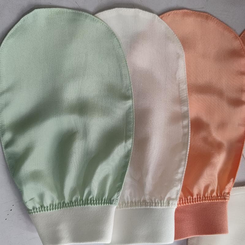 Serviette de bain exfoliante pour le visage 100 % soie, serviette de beauté, gommage doux pour la peau, gants de bain en soie pour le visage