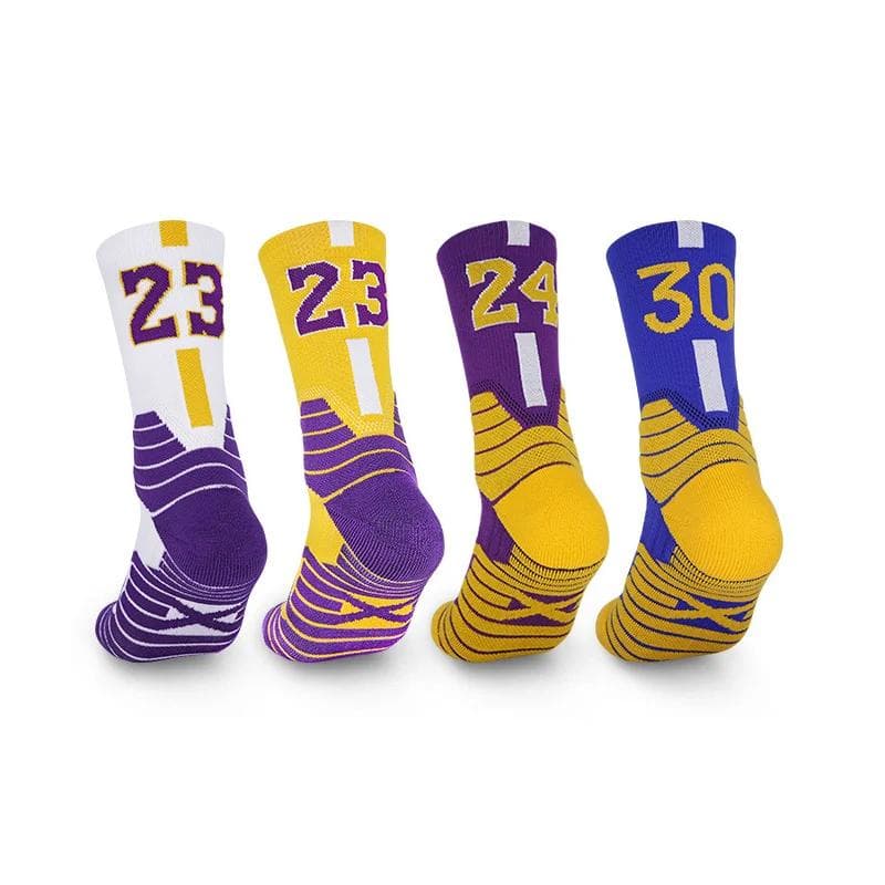Chaussettes de Basketball Professionnelles Homme Épaissies Mi-mollet Enfants Antidérapantes Hautes Mollet Semelle Éponge Chaussettes de Sport Tissu