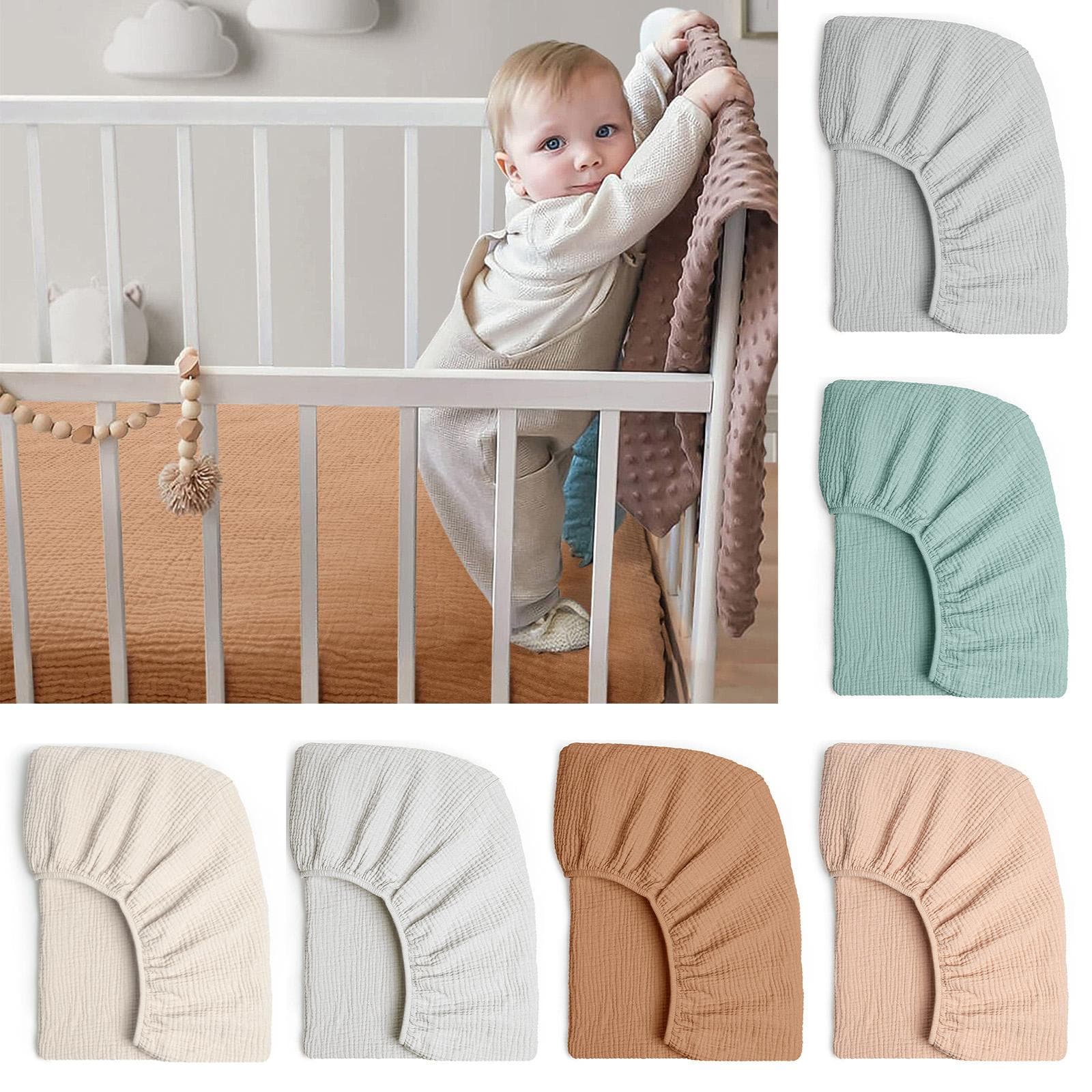 Drap Housse pour Berceau Bébé Nouveaux-nés Housse pour Matelas à Langer Draps Housse Doux et Confortables Couverture de Matelas pour Berceaux cm