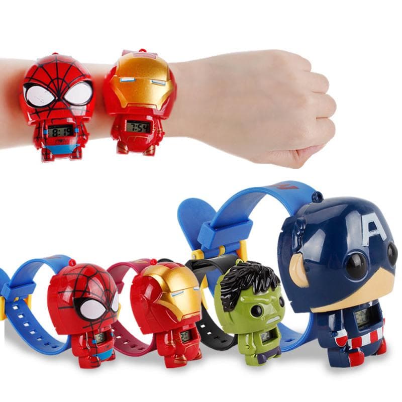 Montre Jouet pour Enfants Marvel's The Avengers Spider-Man Iron Man Captain America Hulk