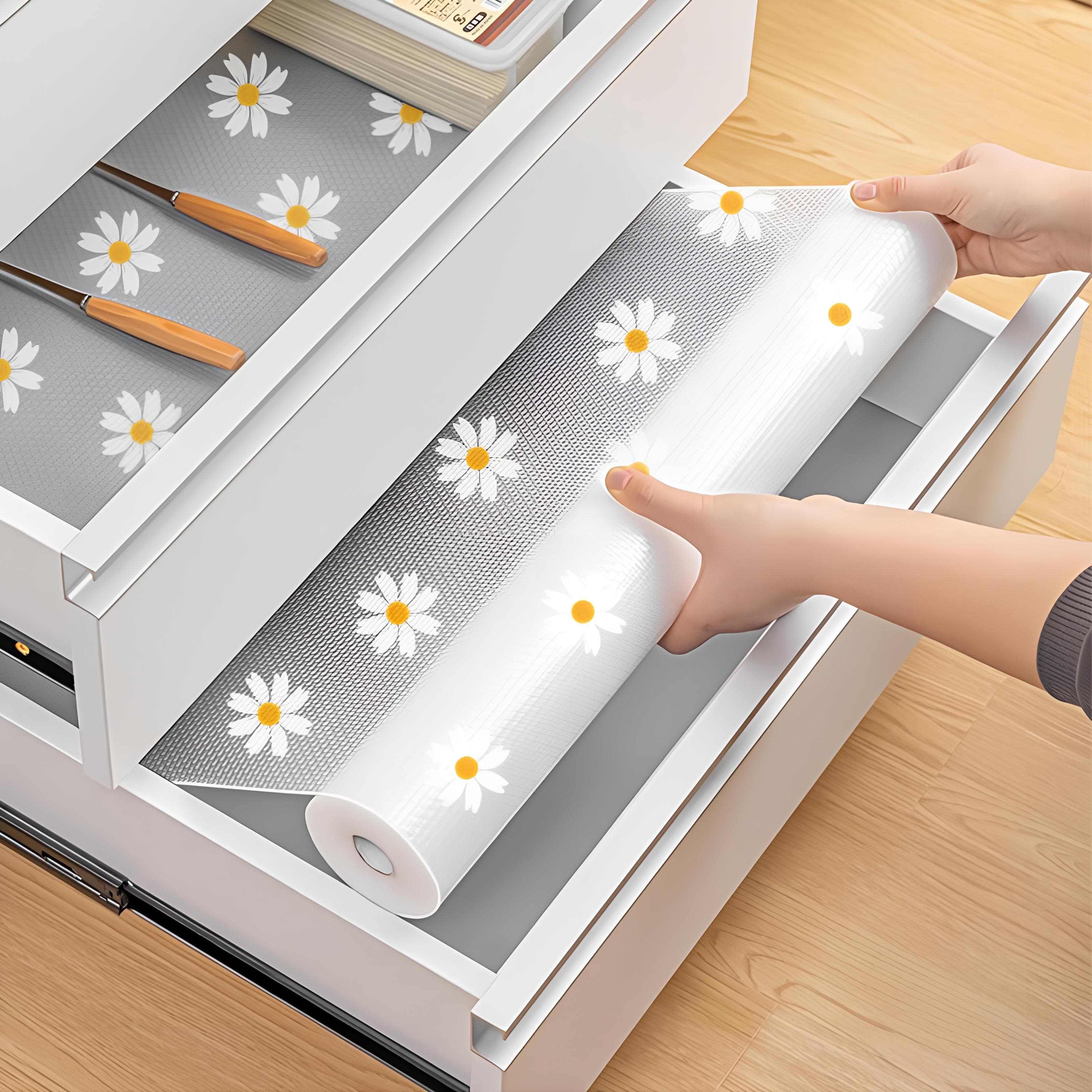 Rouleau de revêtement en plastique pour étagère à fleurs, imperméable, anti-poussière, antidérapant, pour armoire de cuisine, tapis de table de