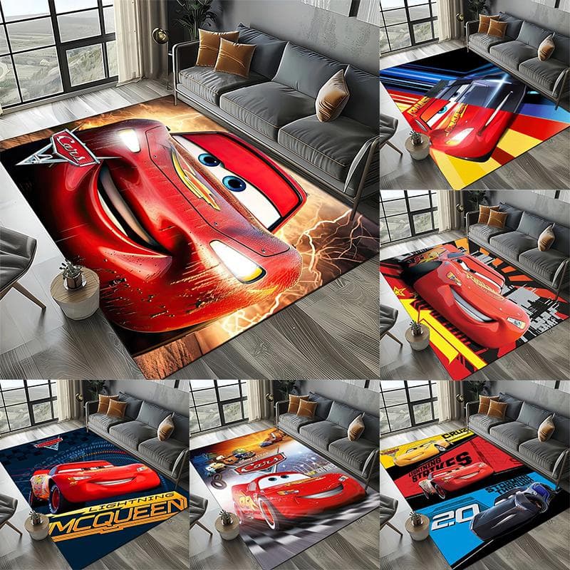 Voitures Disney Flash McQueen Tapis de Dessin Animé Chambre Salon Maison Canapé Porte Tapis Décoration Intérieure Enfant Grand Tapis de Sol Cadeau