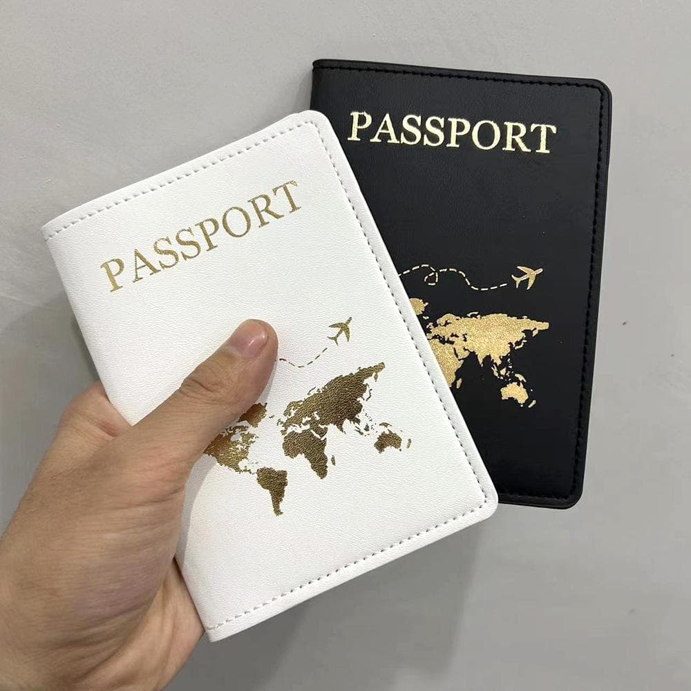 Couverture de passeport européen de voyage, porte-passeport en cuir pour femmes marron