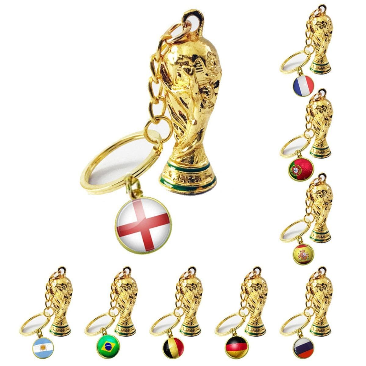 Porte-clés Trophée de Football, Porte-clés Récompense de Football avec Breloque Souvenir de la Coupe du Monde, Accessoires de Voiture Médaille