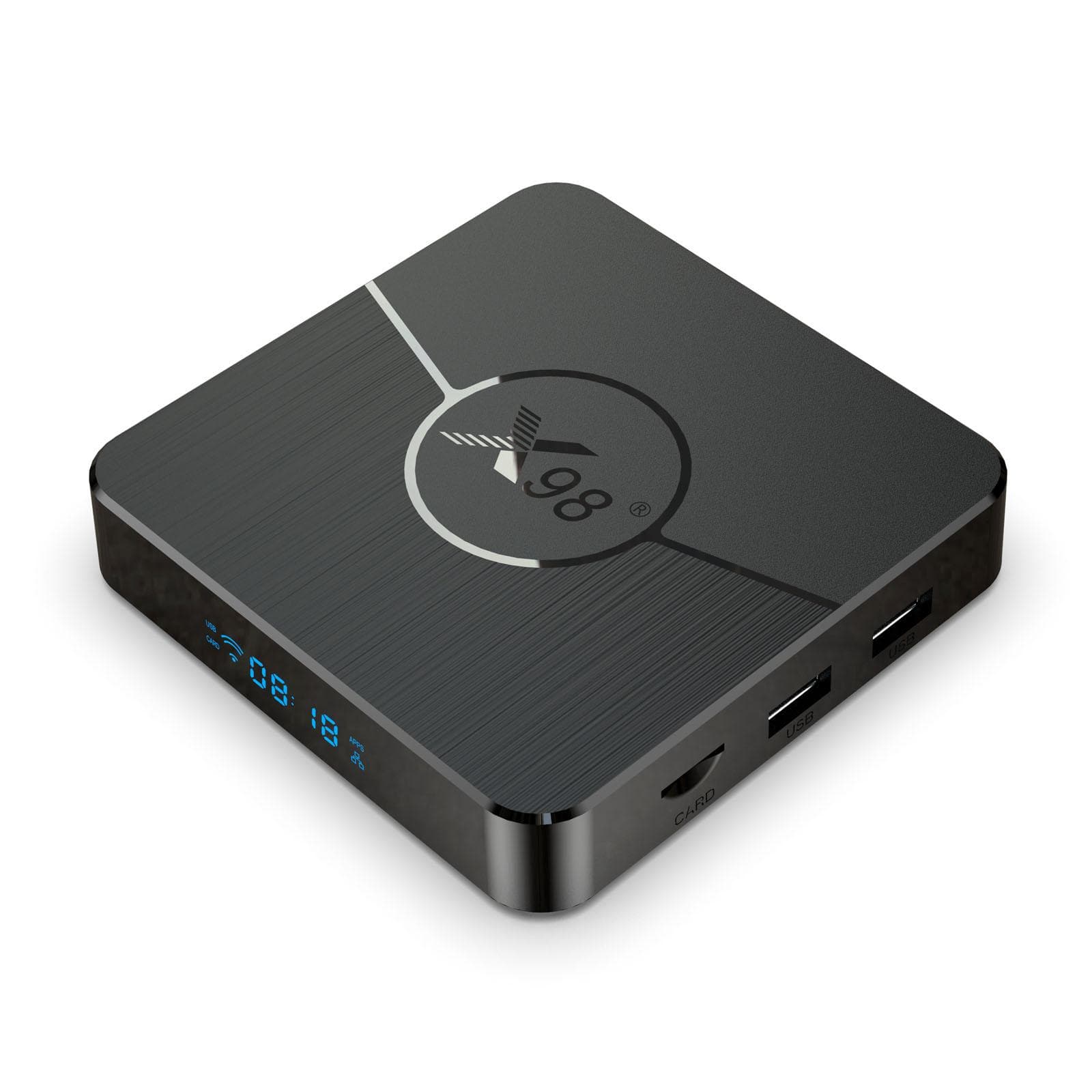 Boîtier TV Intelligent X98 Plus Android 11.0 Amlogic S905W2 UHD 4K Lecteur Multimédia WiFi Double Bande 2.4G/5G BT AV1 noir