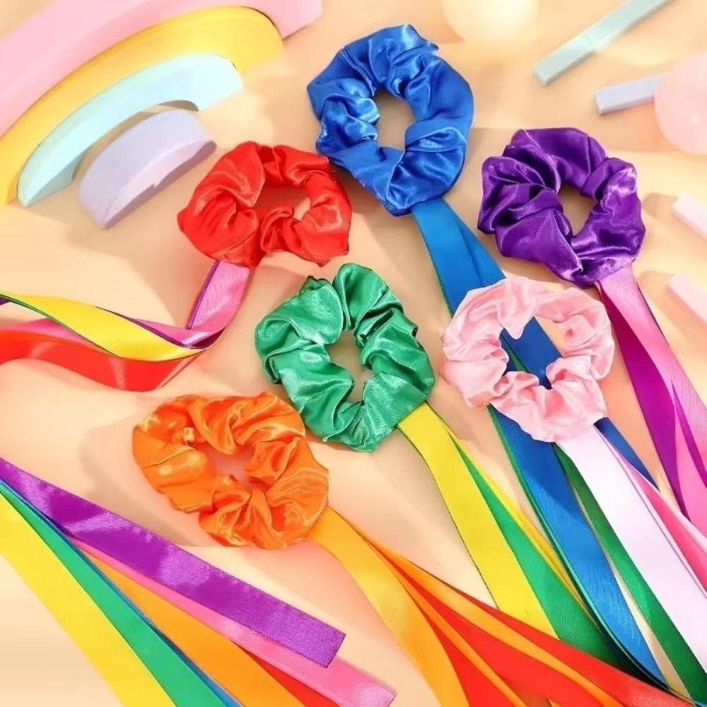 6 Pièces de Rubans de Poignet Arc-en-ciel Multicolore Rubans de Danse Arc-en-ciel Gymnastique pour Enfants