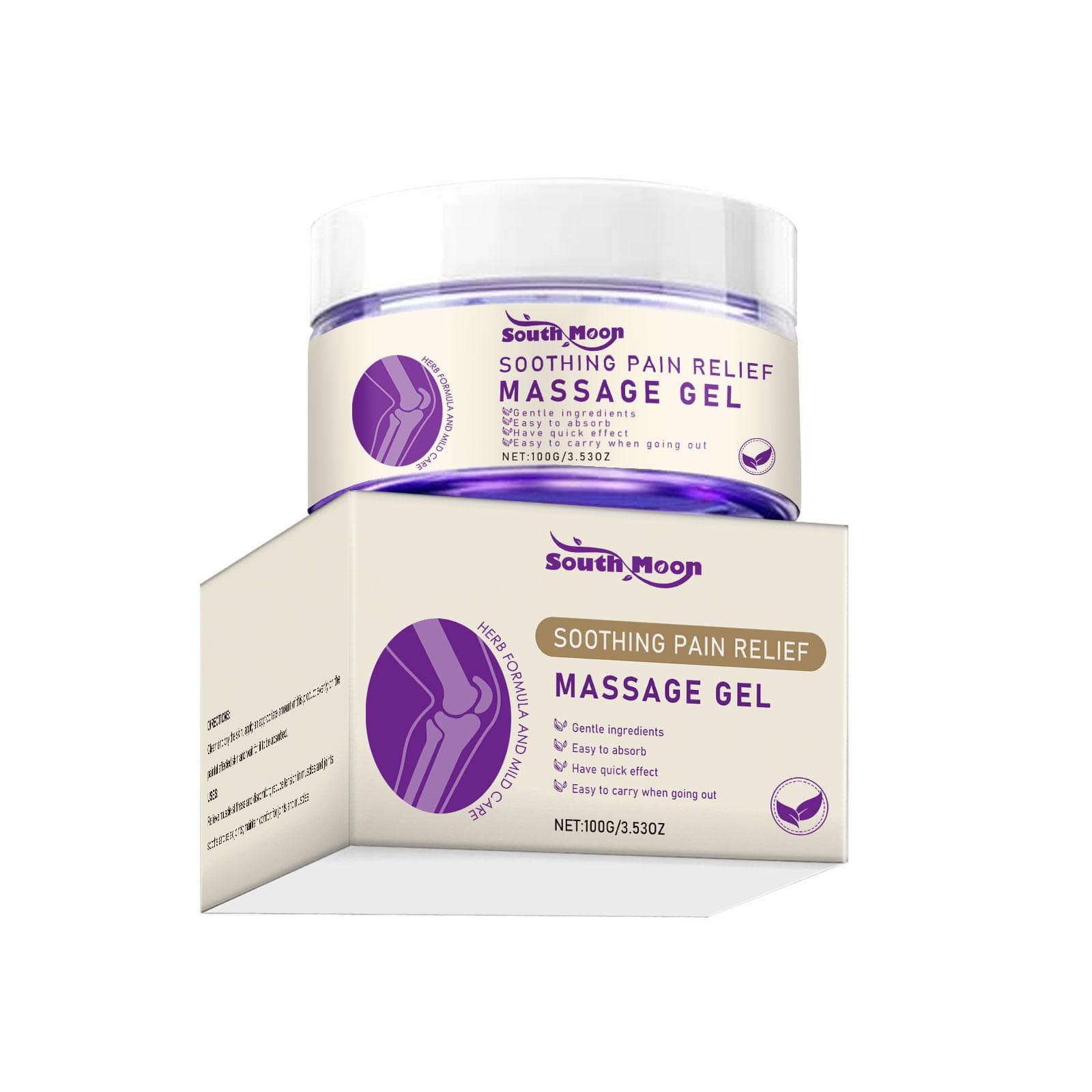 Gel de Soin pour le Corps South Moon – Soin Quotidien pour les Articulations, les Genoux, les Mains, les Coudes et les Épaules. Convient pour une