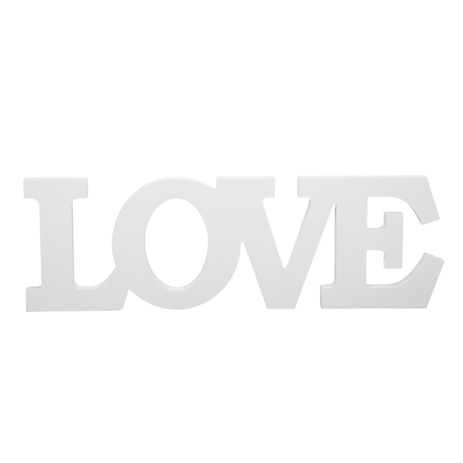 Panneau Amour en Bois Blanc Conception en Une Pièce Exquis Belles Lettes en Bois Décoration Ornement pour